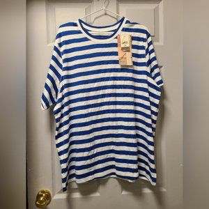NWT Cotton Ginny blue and white stripe t-shirt, sz L